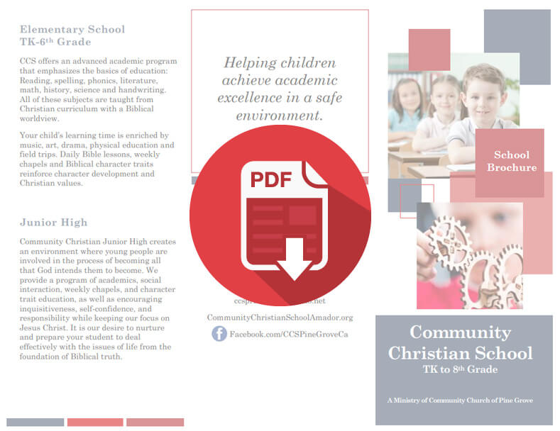 Community Christian School Amador Brochure